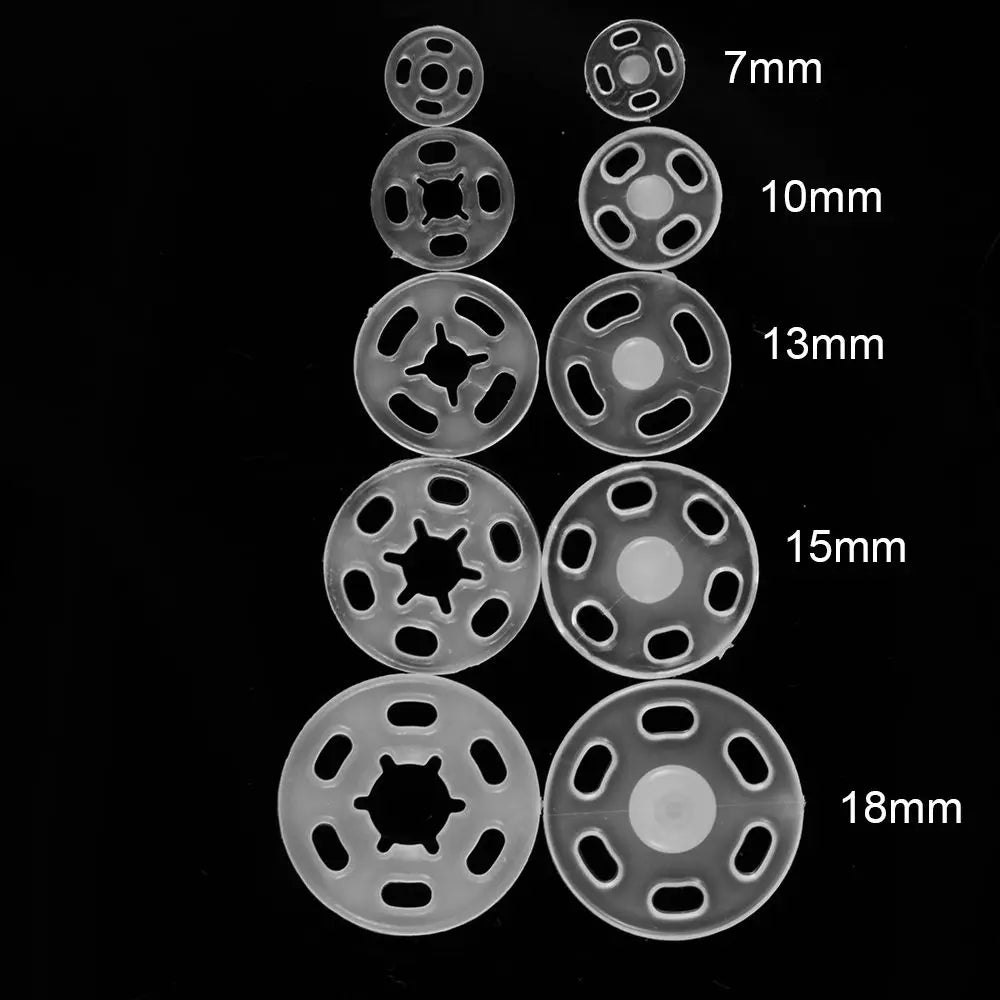 100pcs ABS Plastic Snap Fasteners Press Stud Sewing Buttons