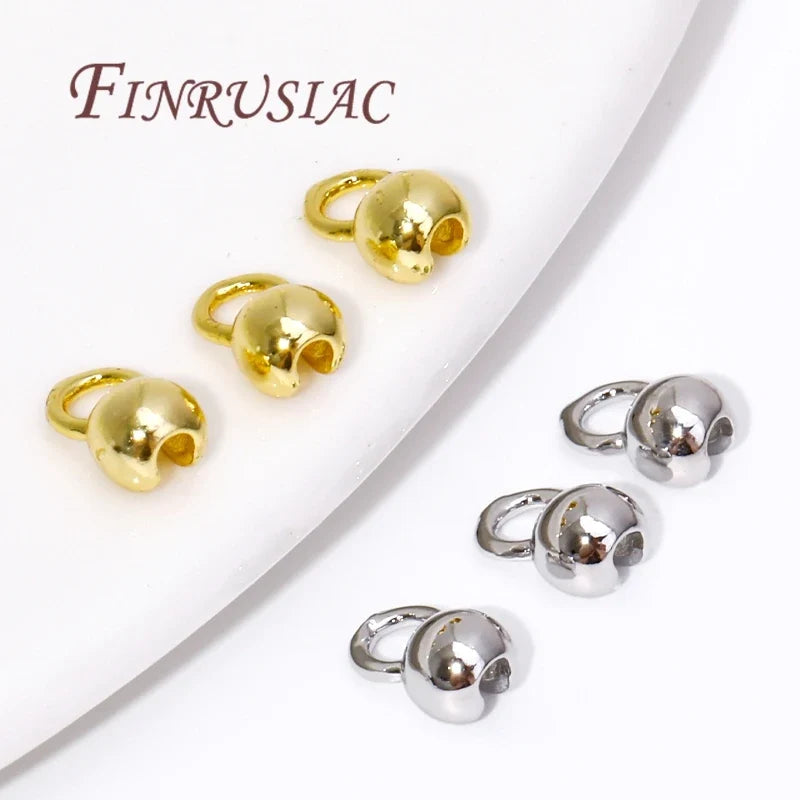 18K Gold Plated Crimp End Caps & Clam Shell Bead Tips 10/20Pcs