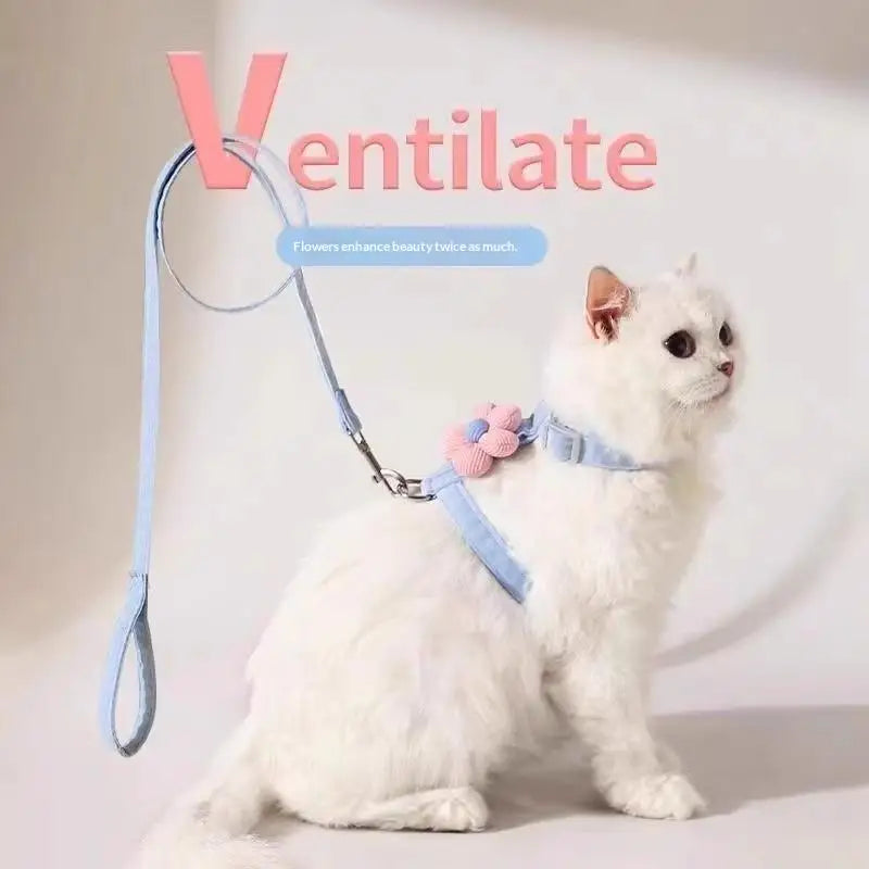 Adjustable Cat Harness & Leash Set – Breathable Mesh Pet Vest