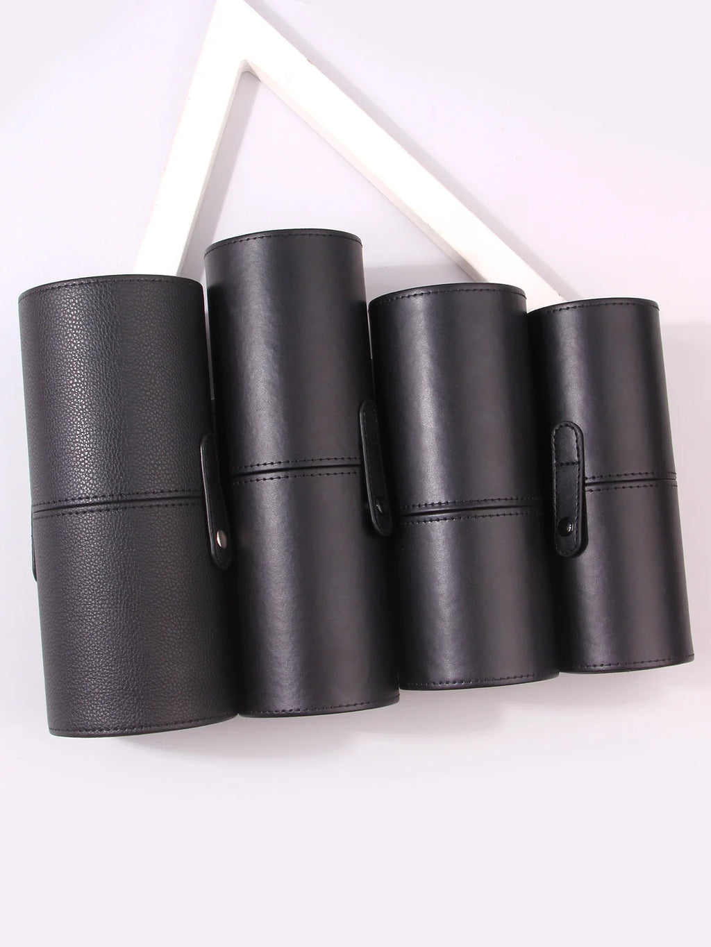 PU Leather Makeup Brush Holder & Desktop Organizer Bucket