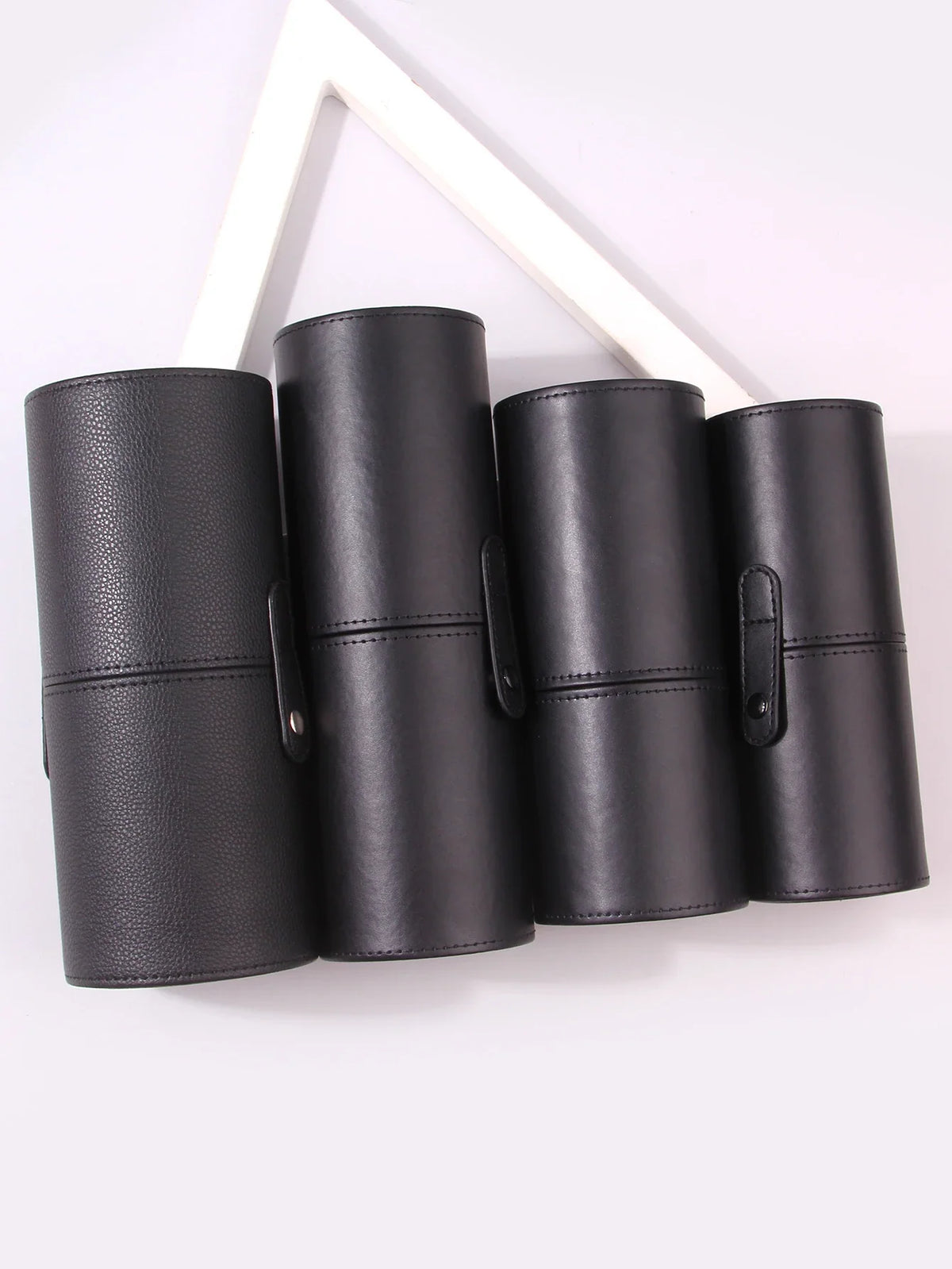 PU Leather Makeup Brush Holder & Desktop Organizer Bucket