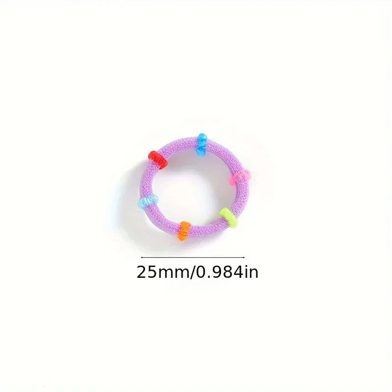 100pcs Elastic Hair Ties & Ponytail Holders – Soft Nylon Bands