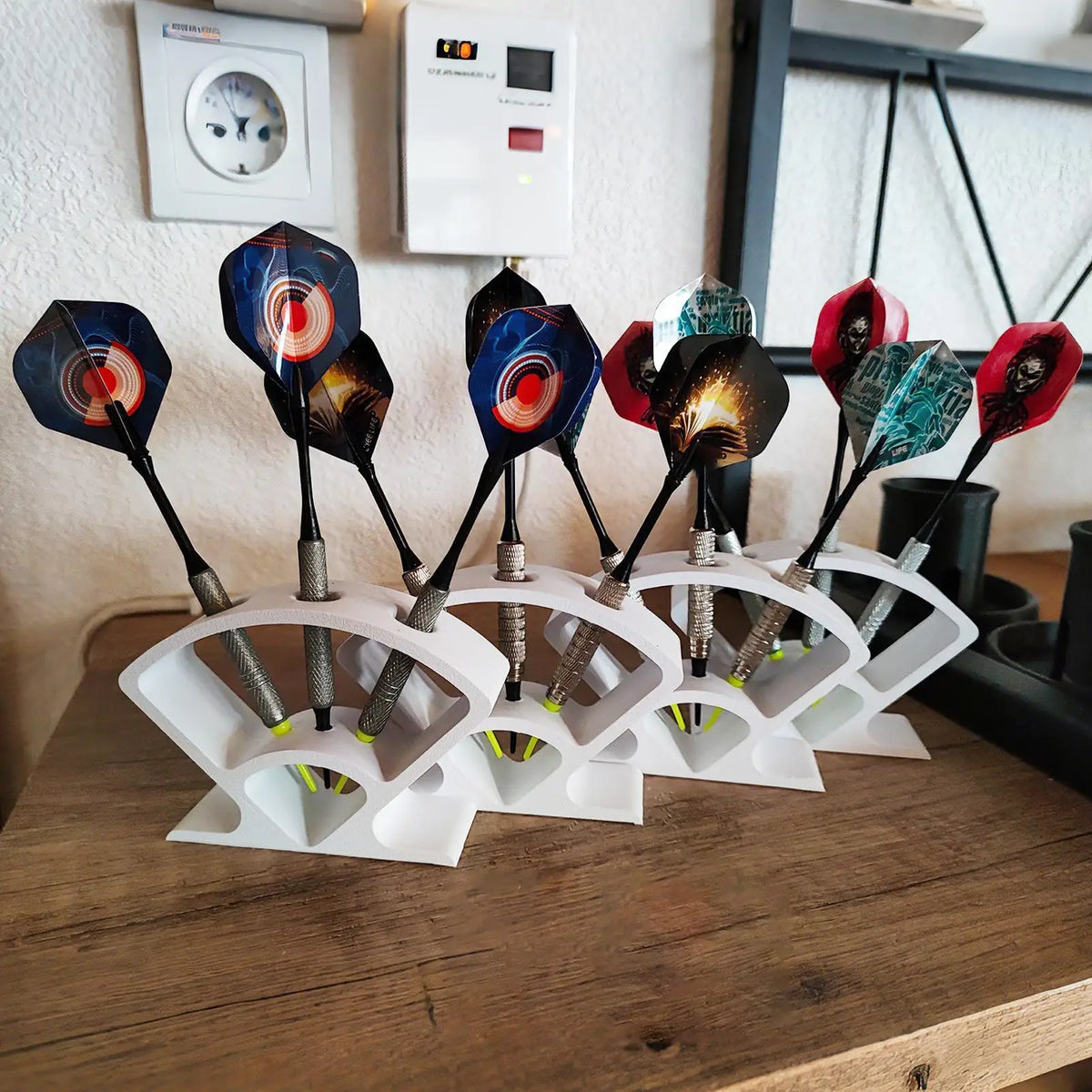 Vertical Dart Holder Stand | Desktop Rack Holds 3 Darts