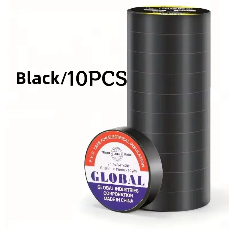 Black PVC Electrical Insulating Tape – Heat Resistant 50m Roll