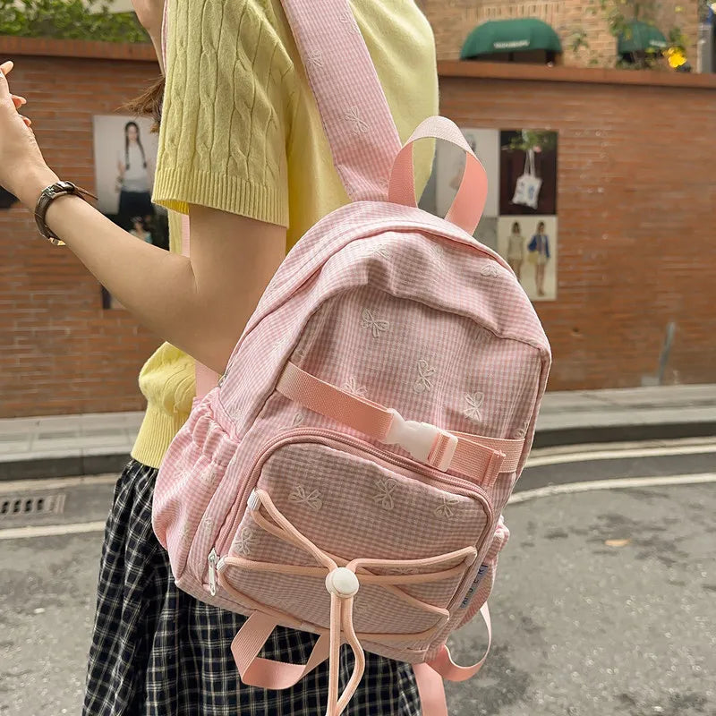 Women's Large Capacity Bowknot Nylon Backpack – Work & School