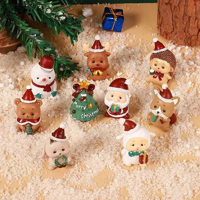 Mini Resin Christmas Animal Ornament | Cute Xmas Tree Pendant
