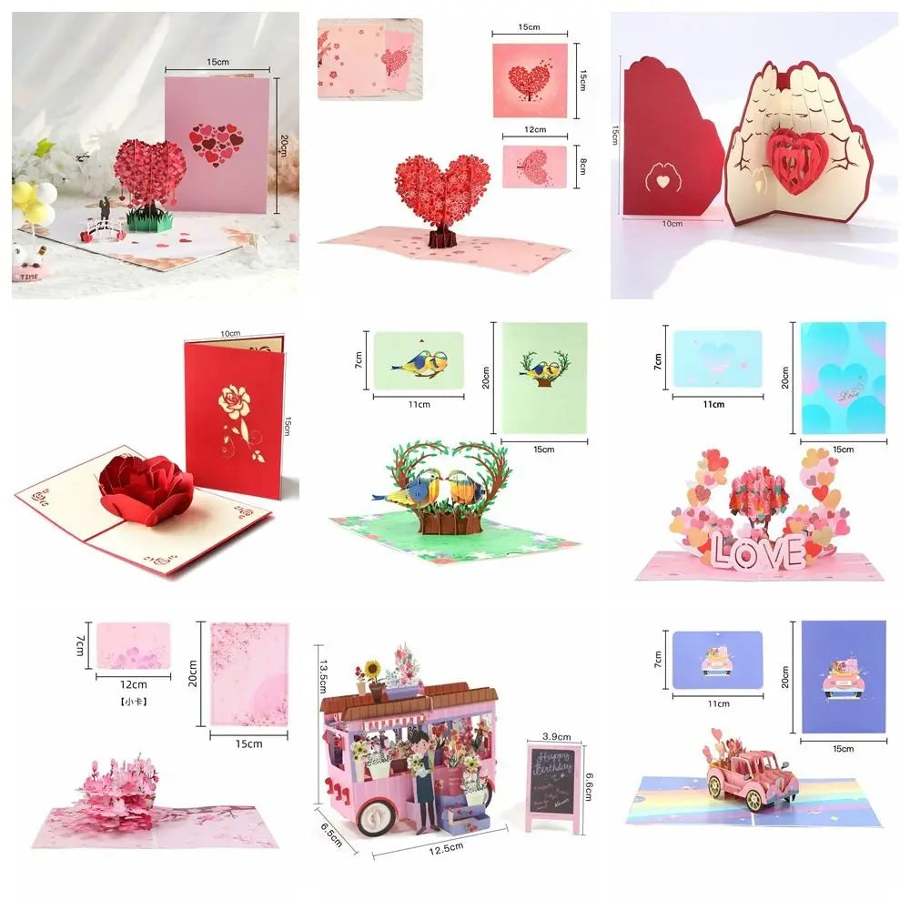3D Pop-Up Love Card – Romantic Wedding Greeting Postcard