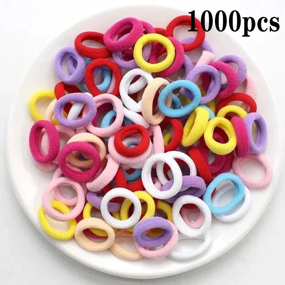 200–1000pcs Colorful Nylon Elastic Hair Bands for Women & Girls