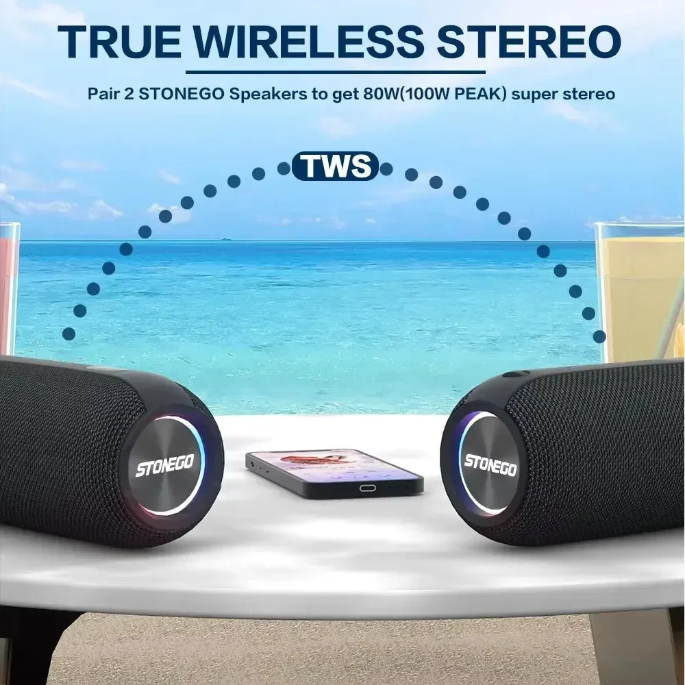 STONEGO Cyberpunk RGB Bluetooth Speaker – TWS Stereo Bass