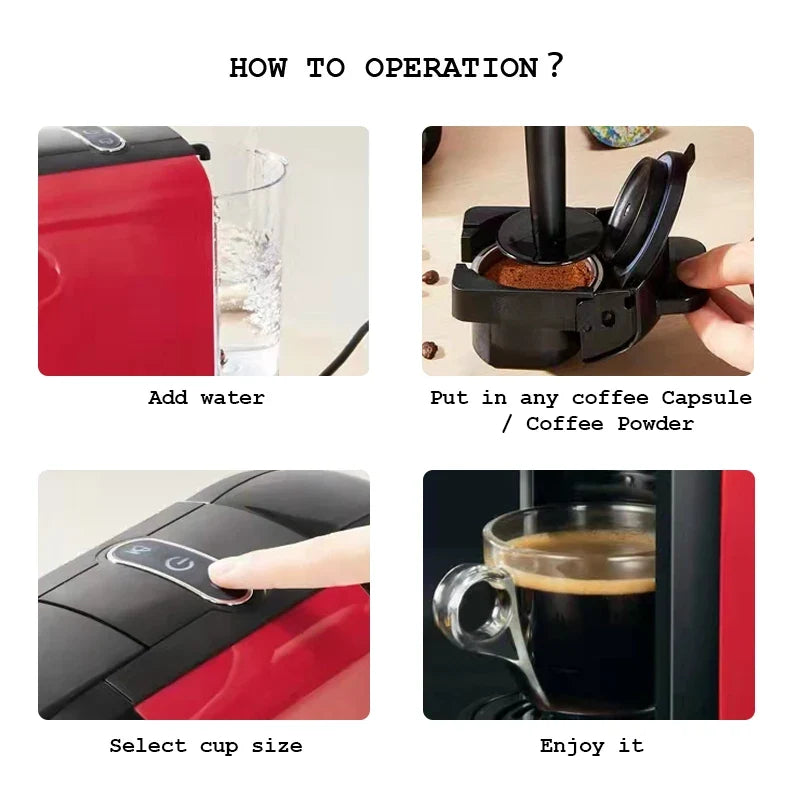 DUTRIEUX 3-in-1 Multi-Capsule Coffee Maker | 19 Bar Espresso