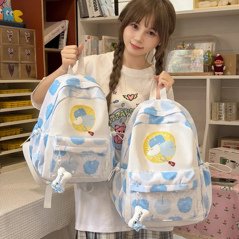 Nixie Korean Cute Printed Backpack – Lightweight Girls School Bag