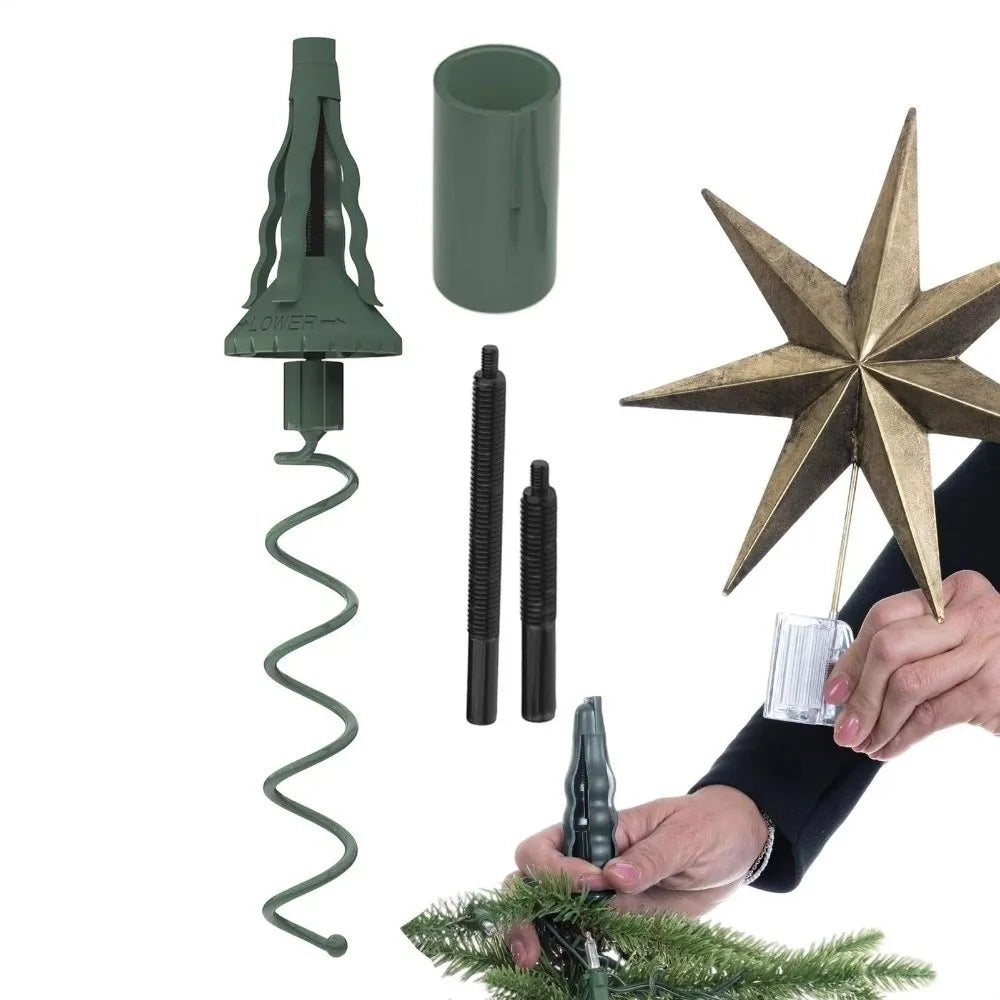 Twist-On Christmas Tree Topper Holder | Adjustable Stabilizer
