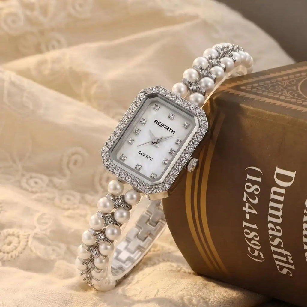 Women's Square Quartz Watch – Light Luxury Stainless Steel