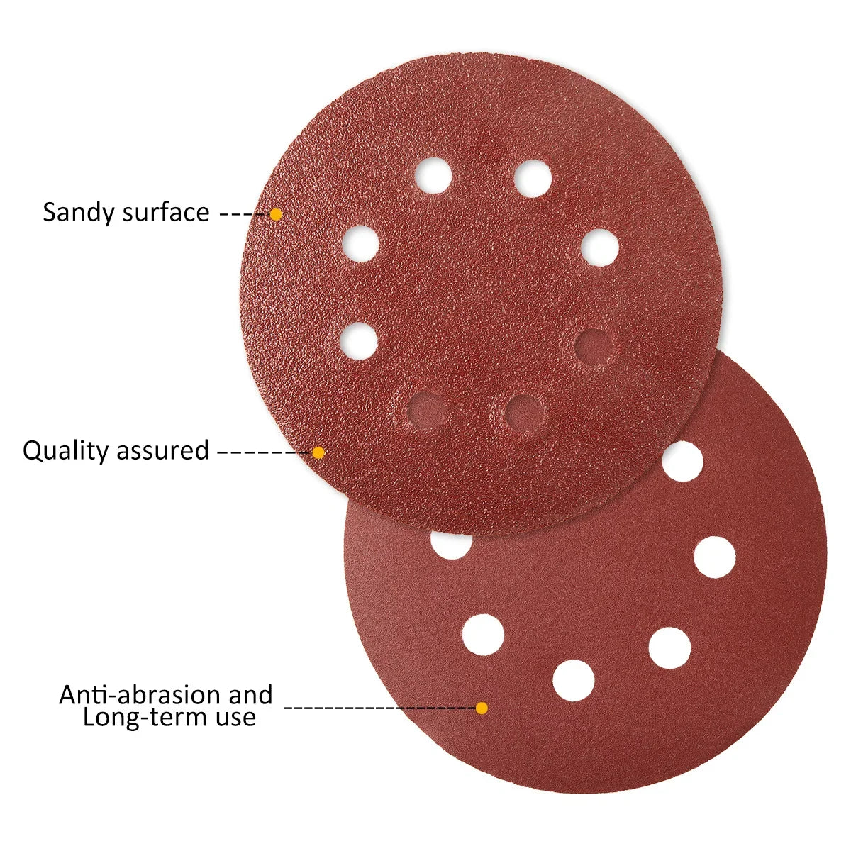 100Pcs 5" Hook & Loop Sanding Discs 80–3000 Grit | 8-Hole