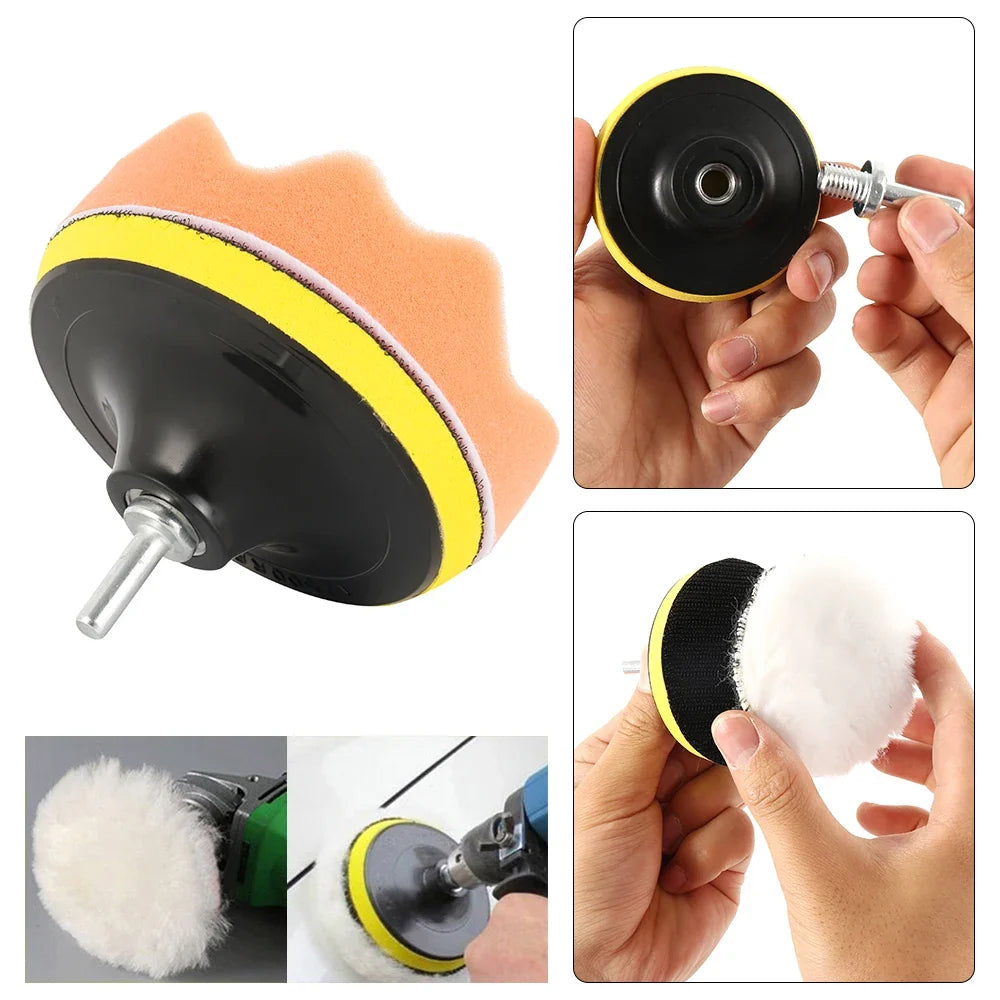 3" Car Polishing Buffing Pad Kit – 6 or 12 Pcs Sponge Set
