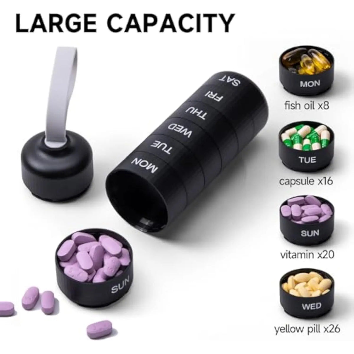 Labelife 7-Day Pill Organizer – Large Travel Medicine Box