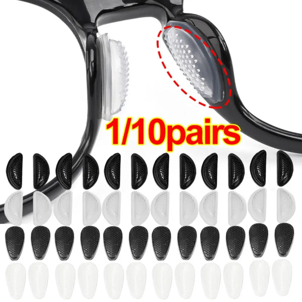 10 Pairs Silicone Glasses Nose Pads – Anti-Slip Adhesive Support