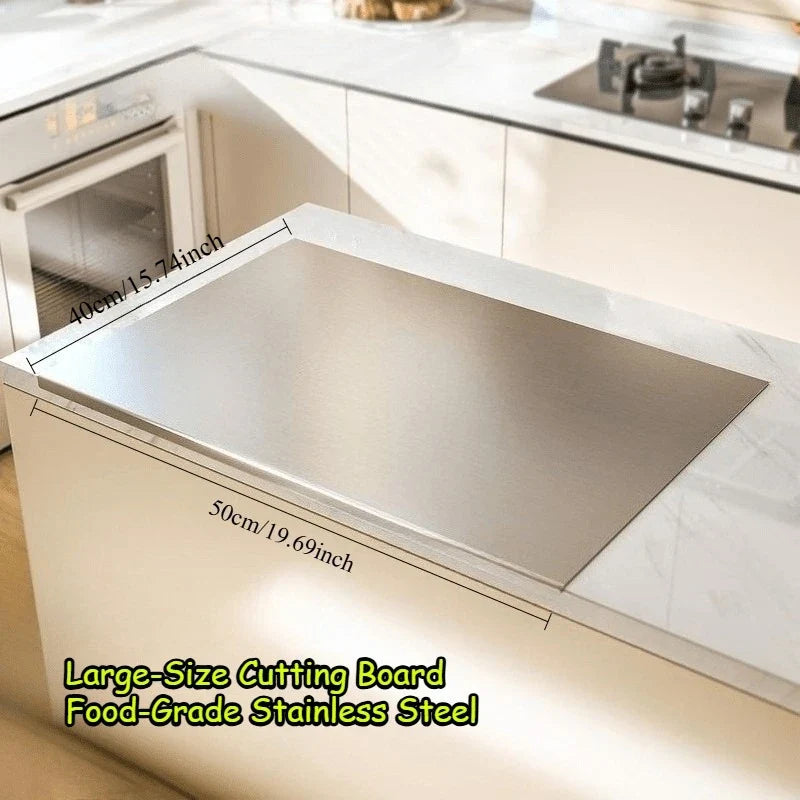 Large Foldable Stainless Steel Cutting Board – Kitchen & BBQ