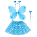 4-Piece Fairy Princess Costume Set – Wings, Wand, Skirt & Headband