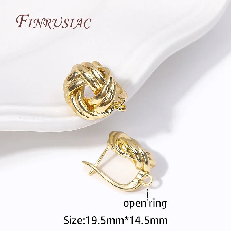 18K Gold Plated Twist Round Earring Clasps – DIY Jewelry Findings