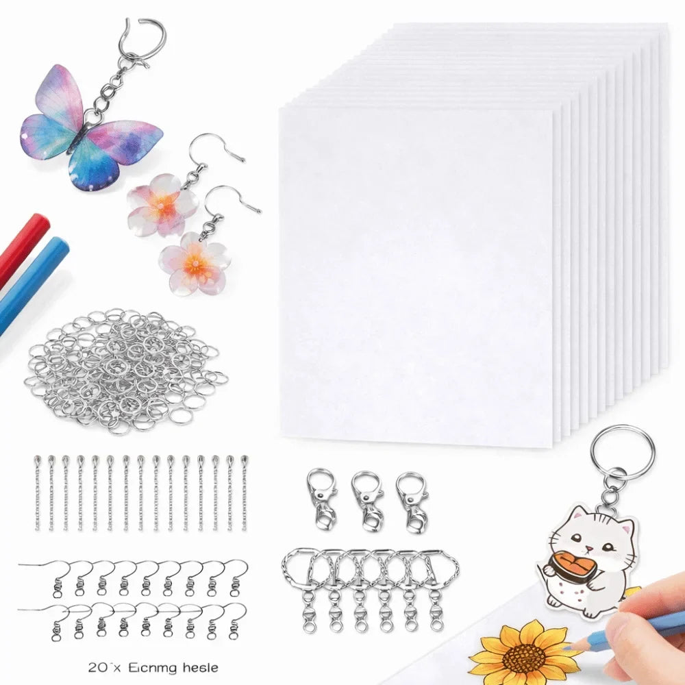 Shrink Plastic Sheet Kit – 25 Sheets & 150 Accessories DIY