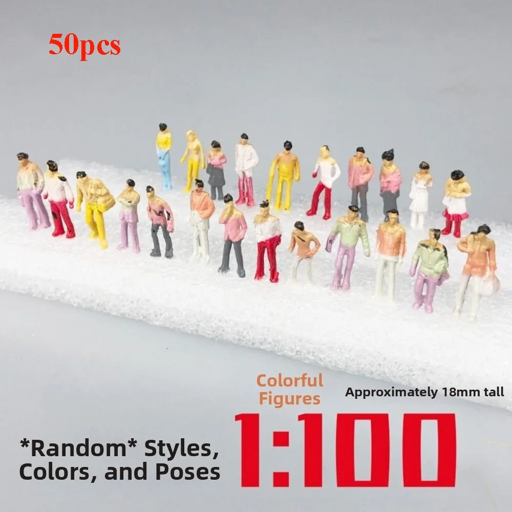 Scale Model People Figures 10/50pcs | 1:25 to 1:300 Multicolor