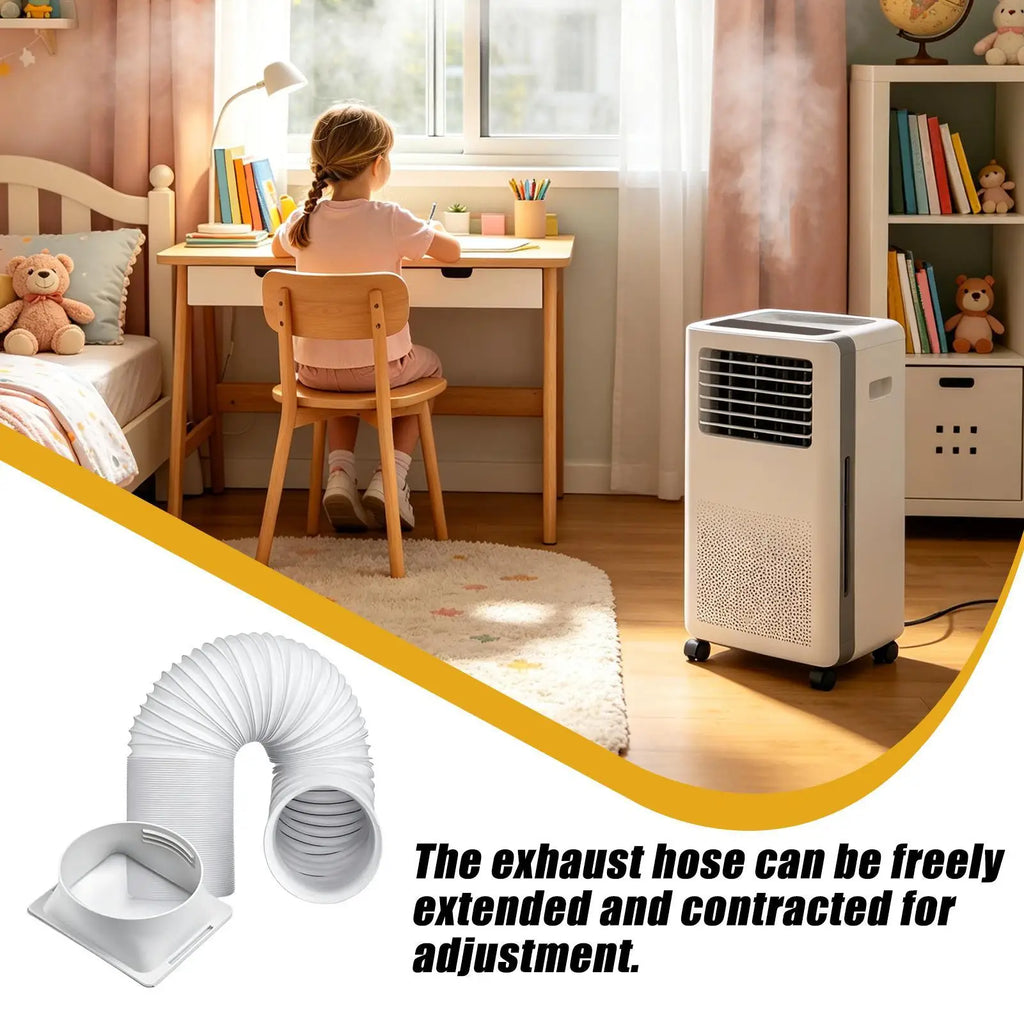 Portable AC Exhaust Hose | Adjustable Length & Square Connector