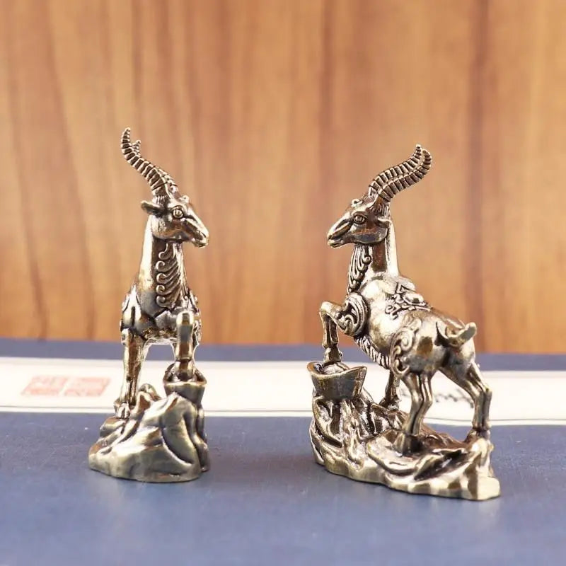 Feng Shui Zodiac Goat Statue with Lucky Coins – Desk Décor
