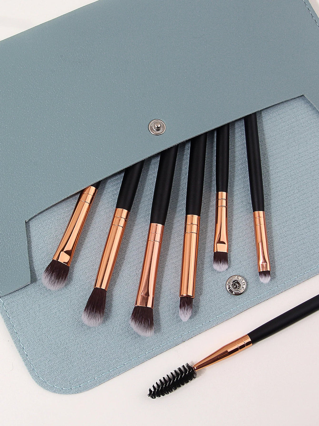 8-Piece Eye Makeup Brush Set with Pouch – Travel-Ready Kit