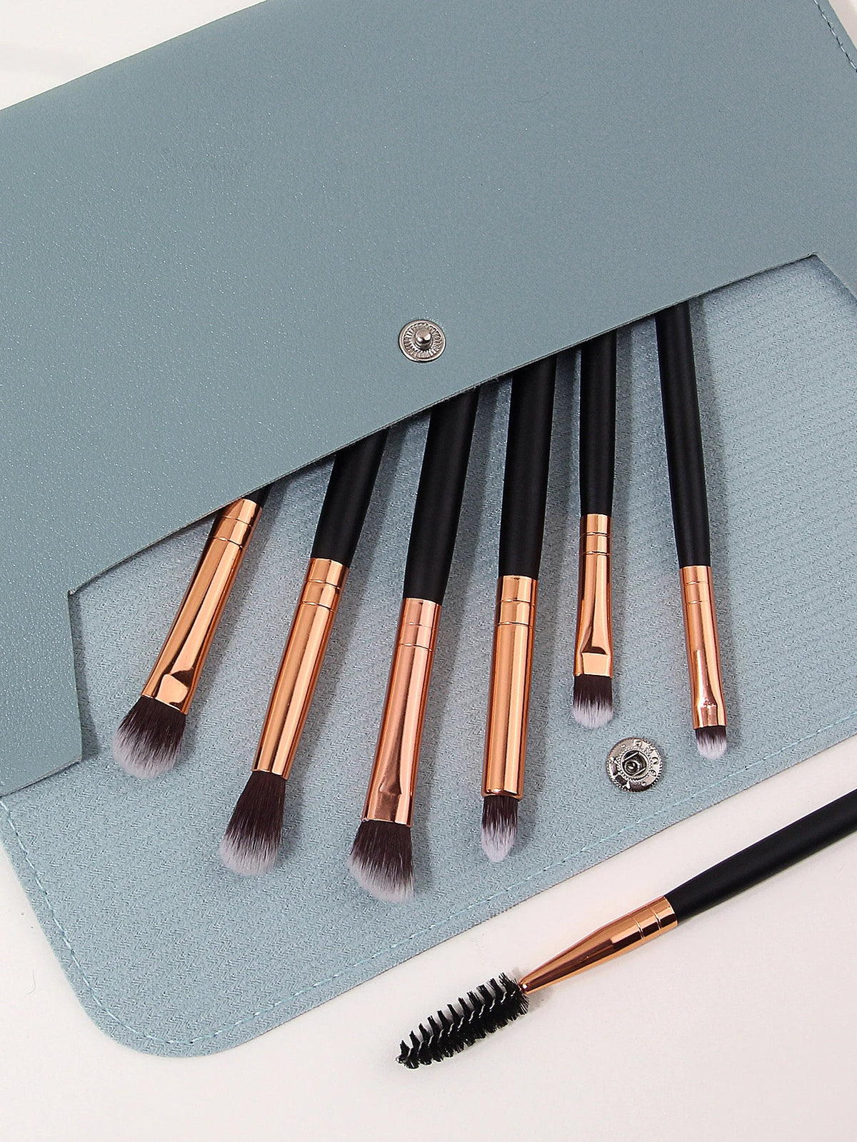 8-Piece Eye Makeup Brush Set with Pouch – Travel-Ready Kit