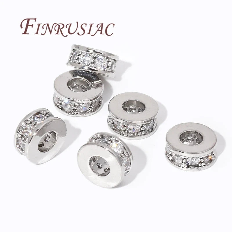 18K Gold Plated Zircon Round Spacer Beads | DIY Jewelry Making