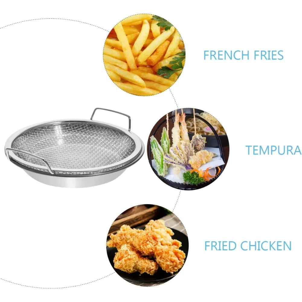20cm Stainless Steel Oil Filter Strainer Basket with Handle