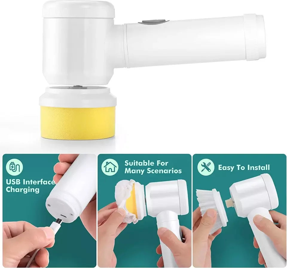 3-Head Cordless Electric Spin Scrubber | Kitchen & Bathroom