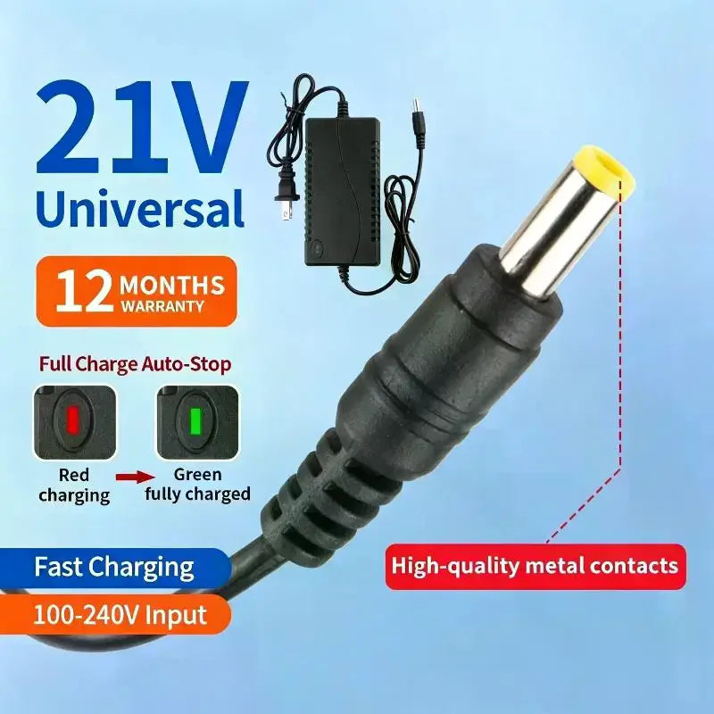21V Smart Fast Charger for Cordless Drill & Power Tool Batteries