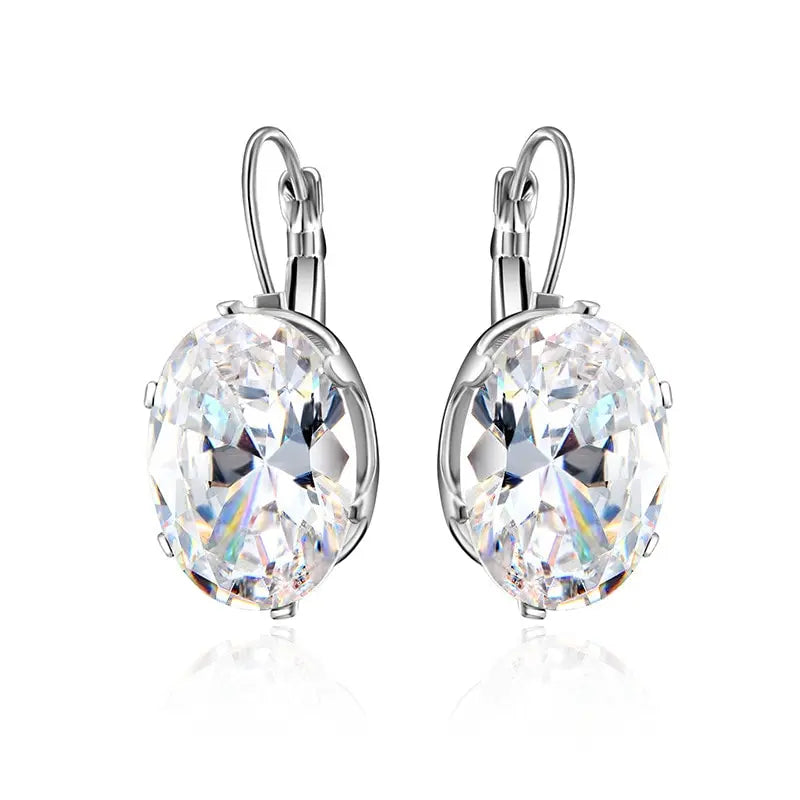 Women's Large Zircon Drop Earrings – Crystal Statement Jewelry