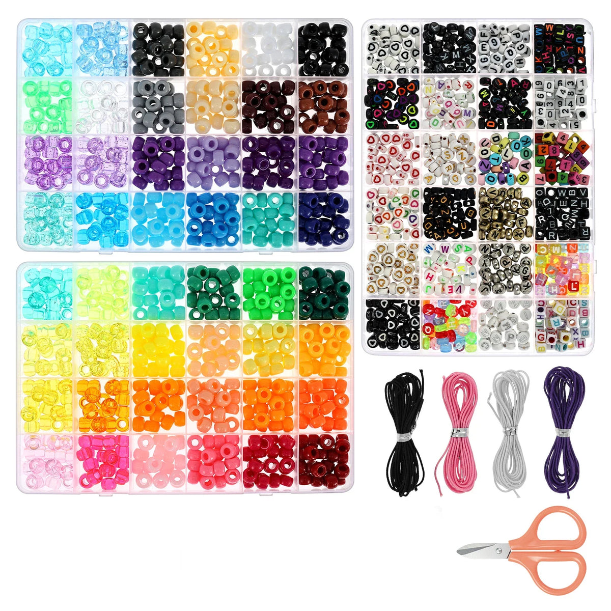 Rainbow Pony Bead Bracelet Making Kit – 1710 Pcs DIY Set