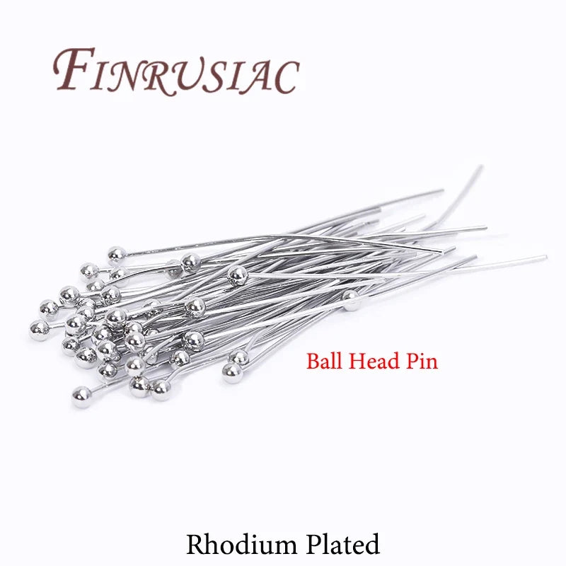 50Pcs Gold Plated Jewelry Pins – Eye, Ball & Flat Head 20–50mm