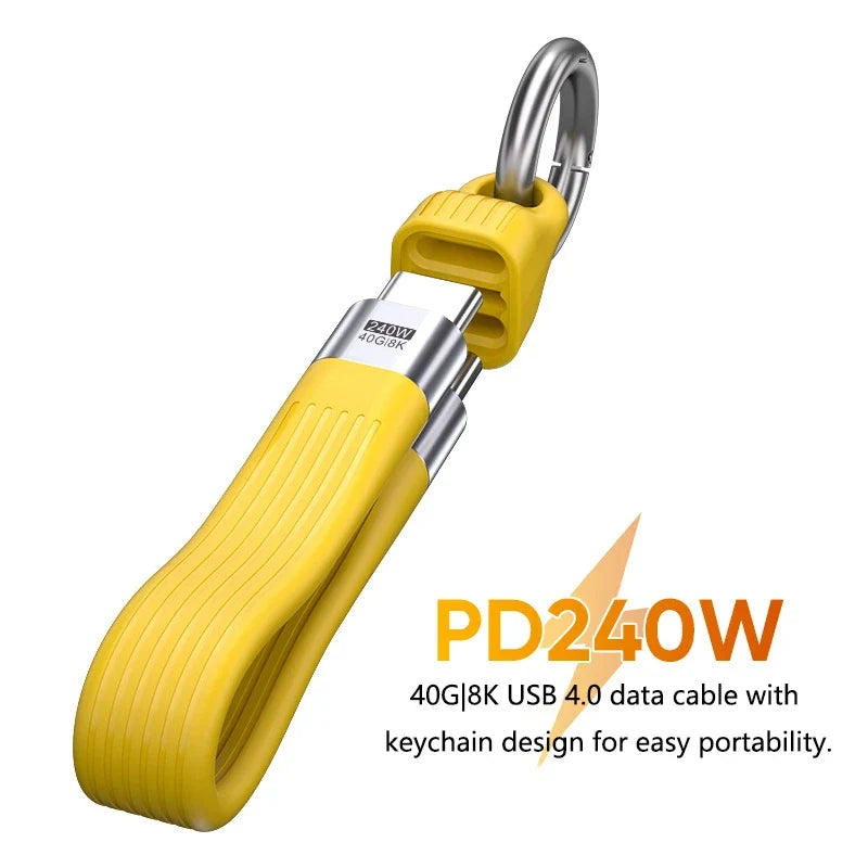 USB4 240W Keychain Cable – 40Gbps USB-C Fast Charge