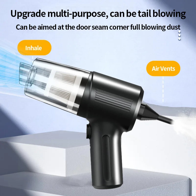 Wireless Handheld Car Vacuum – USB Rechargeable Mini Cleaner