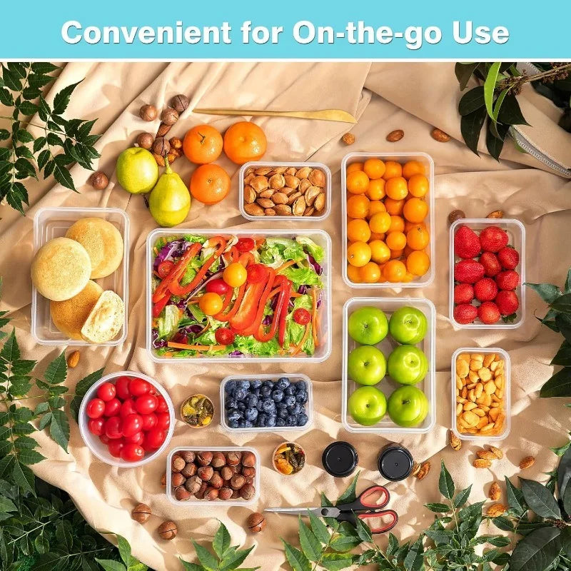 4-Piece Clear Food Storage Containers with Snap Lids