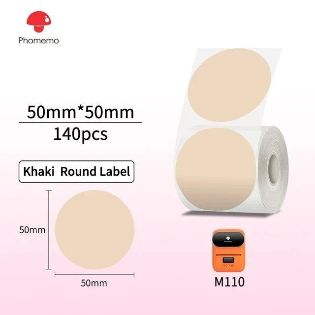 Phomemo M110 M200 M221 Clear Round Thermal Labels 1.57"
