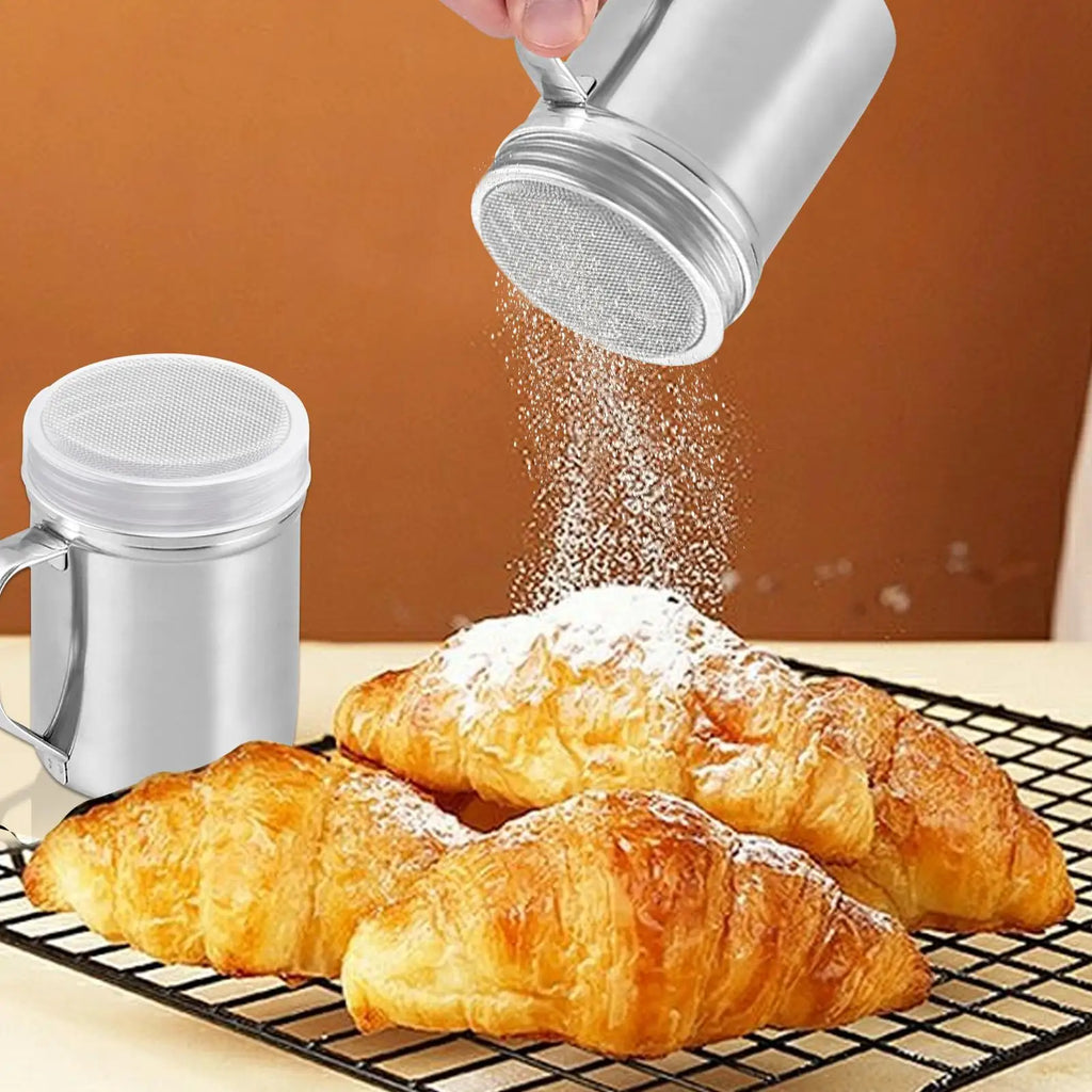 Stainless Steel Powdered Sugar & Spice Shaker with Handle