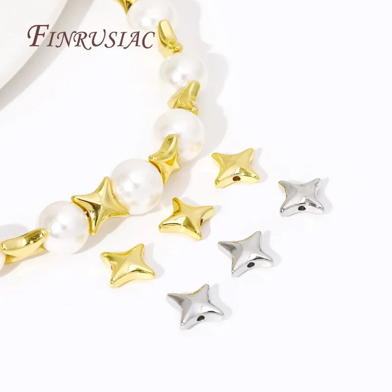 9mm 18K Gold Plated Star Spacer Beads – DIY Jewelry Making