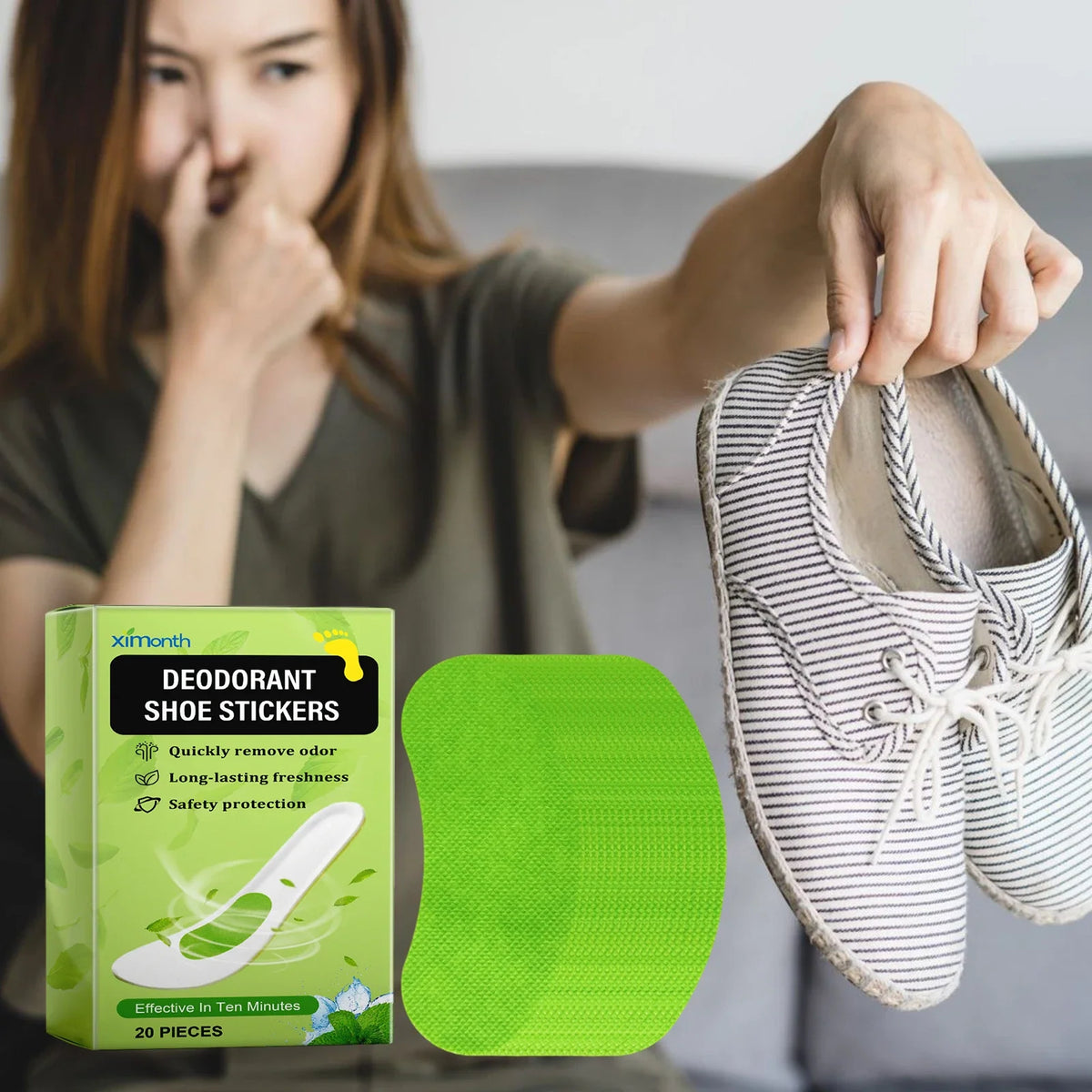 Ximonth Deodorizing Shoe Patches – Anti-Odor Inserts 20 Pack