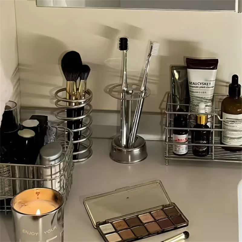 Stainless Steel Makeup Brush Holder – Spiral Hollow Organizer