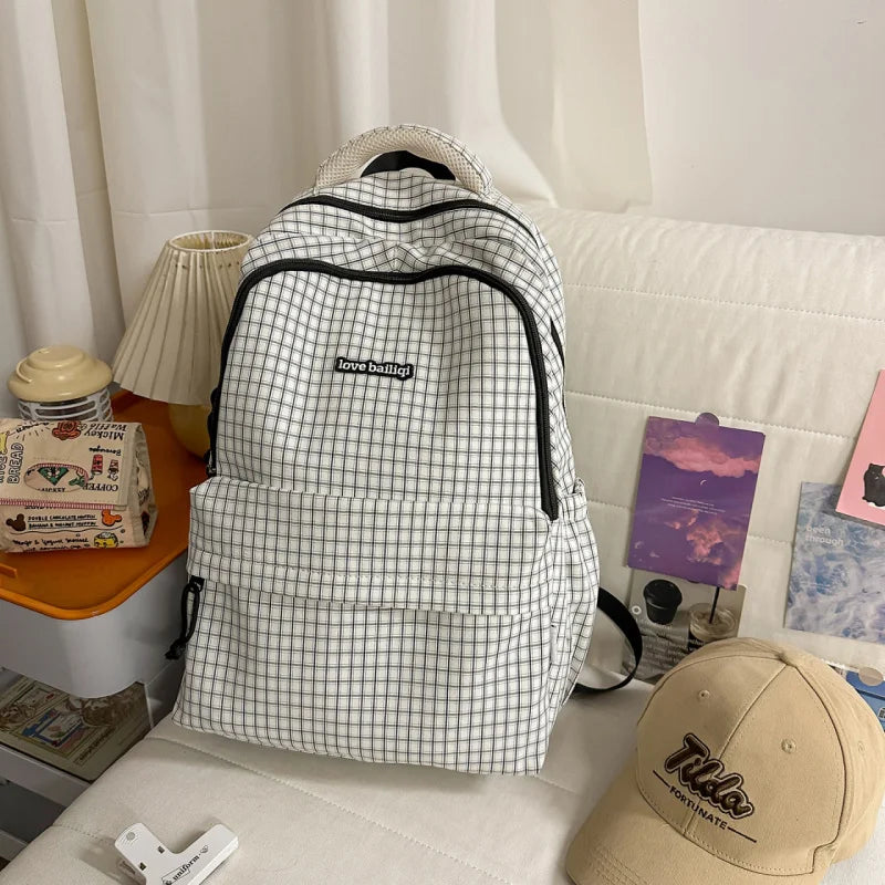 Nixie Plaid Backpack for Women – School & College Bag
