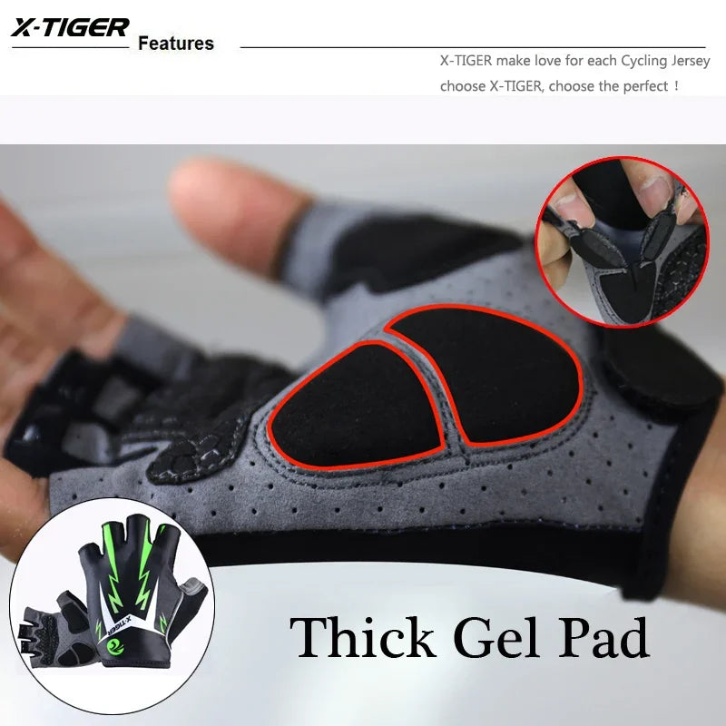 X-TIGER Half Finger MTB Cycling Gloves | Breathable Unisex