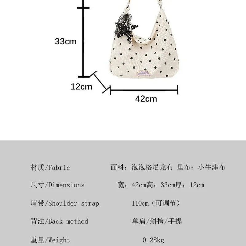 Women's Bowknot Polka Dot Cloud Crossbody Bag – Summer