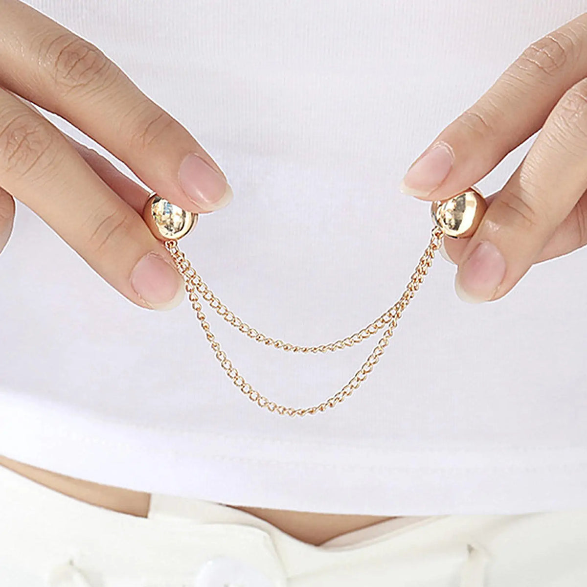 4Pcs Magnetic Clothing Clips Alloy Chain Button Pins