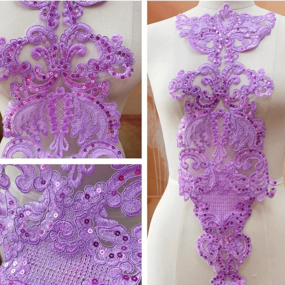 Large Sequin Embroidery Flower Patch – Dance Costume Appliqué